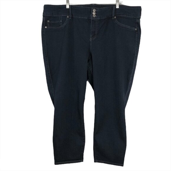 Torrid Denim Ankle Jeans‎ Dark Blue Cotton Blend - Picture 1 of 7